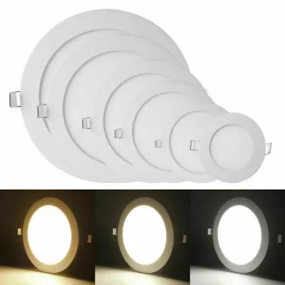 £1.46 • Buy 3W-24W Ultra Slim Recessed LED Flat Panel Ceiling Spot Lights Downlights UK