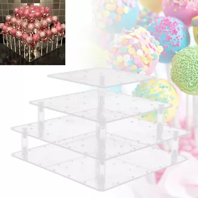 56 Holes Acrylic Cake Pop Lollipop Holder Clear Display Stand Display 4-layer UK • £12.35