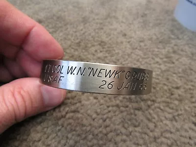 Original Vintage 1970's POW Bracelet Nickel Silver LT COL W N NEWK GRUBB 1966 • $34.95