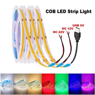 320LEDs/m COB LED Strip Light Flexible Tape Lights Home DIY Lighting 5V 12V 24V • $8.28