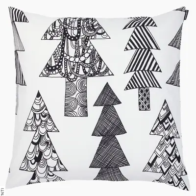 Marimekko Kuusikossa Pillow Case Cushion Cover 20x20  Black And White Finland • $55