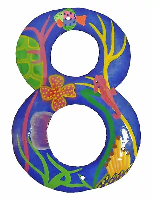 Tropical Reef Address House Number Haitian Metal Art Number 8 • $12.88