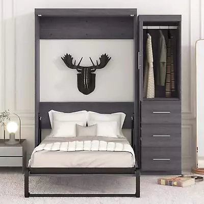 Murphy Wall Bed Twin Size With Wardrobe Cabinet 3 Drawers Cabin Studio Apartment • $1029.95