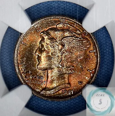 1941-S Mercury Dime NGC MS 67 - Superb Gem Mega Toner • $189.99