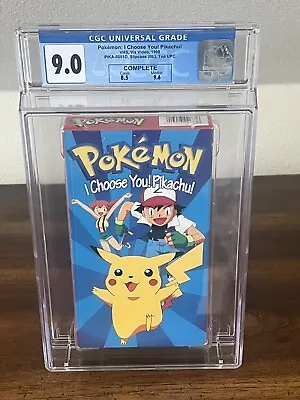 Pokemon I Choose You Pikachu VHS Tape 1998 Pioneer Graded CGC 9.0 - Not Sealed • $175