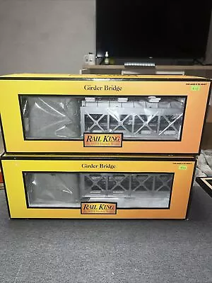 (2) MTH Realtrax 40-1014 Silver Girder Bridge O-Gauge NOS • $15.20
