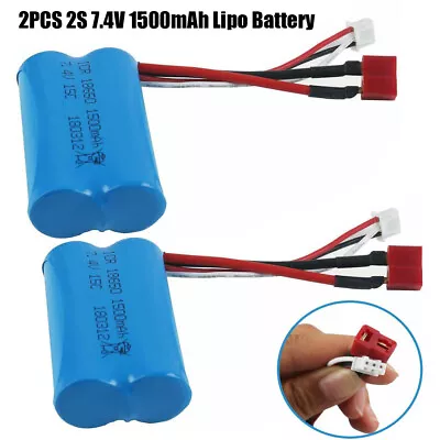 2PCS 7.4V 1500mAh Lipo Battery W/DeansT Plug For Wltoys 4WD RC Car 12401-12404 • £22.79