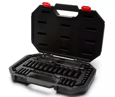 60-Piece Mechanics Tool Set Kit Case Sae Metric Ratchet Sockets 1/4 3/8 Box New • $118.95