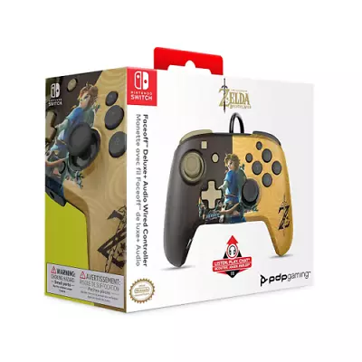 PDP Gaming Faceoff Deluxe+ Wired Switch Pro Controller ZELDA: BREATH OF THE WILD • $61.59