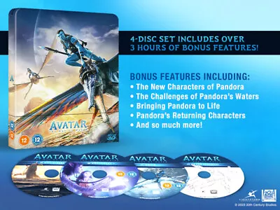 £29.99 • Buy Avatar: The Way Of Water Steelbook (hmv Exclusive) [12] Blu-ray 3D Box Set