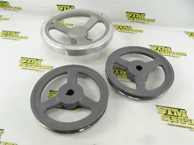 2 V-belt Pulleys 6-1/2  Diameter 5/8  Bore + New Aluminum 8  Hand Wheel  • $9.95