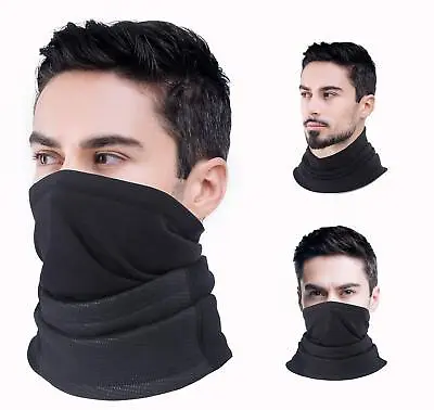 Winter Windproof Fleece Neck Gaiter Warmer Scarf Mask Black For Outdoor Sports • $1.99