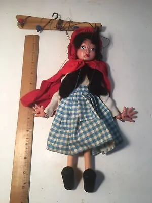 Vintage Marionette String Puppet Little Red Riding Hood • $45
