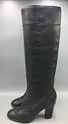 Michael Kors Black Pebbled Leather Tall Boots Womens Size 7.5 M • $32.49