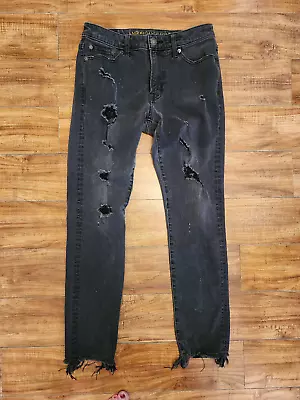 Mens 30x30 American Eagle Extreme Flex 4 Jeans: Slim Fit Black Wash Distressed • $14.99