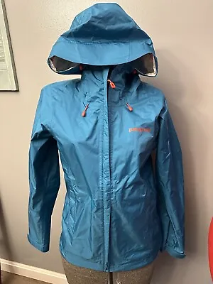 Patagonia Torrentshell H2NO Softshell Rain Jacket Hood XS Womens Blue • $49.99