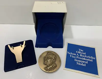 Nelson Aldrich ROCKEFELLER VP Inaugural Bronze Medal 1975 Medallic Art W/box • £18.34