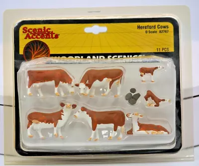 O Scale Woodland Scenics A2767 Scenic Accents Hereford Cows (11) Pcs • $23.74