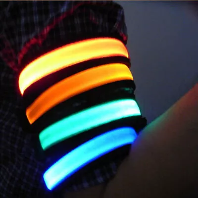 Reflective LED Lighting Armband Night Running Arm Safety Strap Wrist Bracelet • $7.48