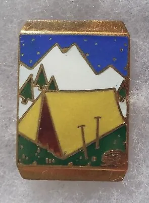 SKI MOUNTAIN TENT CAMPING YOUTH SITES BADGE ... Augis Enamel ORIGINAL • $23.96