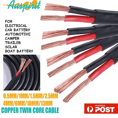 Twin Core Wire Copper Cable 2 Sheath For Home Automotive Electric 12-24V Battery • $8.35
