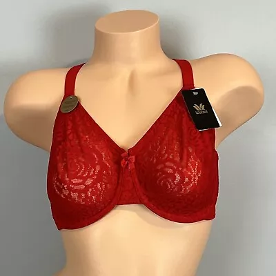 Wacoal Halo Lace Molded Underwire Bra Red Size 32DDD J-Hook NWT #851205 • $29.99