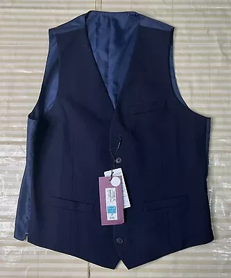 £19.99 • Buy Marks And Spencer Mens Blue Waistcoat Wool/Lycra Size Medium