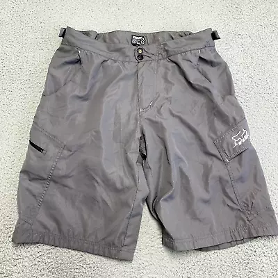 Fox Racing Mountain Bike Shorts Mens 34 Gray Ripstop Adjustable Lined Padded • $26.88