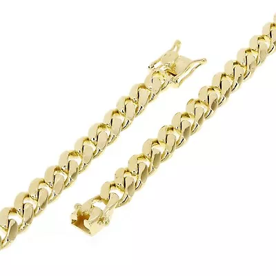 Men's 14k Yellow Gold Solid Miami Cuban Link Bracelet 7.5  8mm 34.5 Grams • $1946.26