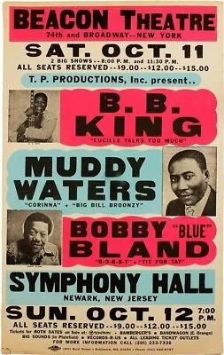 B.B. King Muddy Waters Reprint 13  X 19  Concert Poster • $19.95