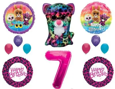 Beanie Boos 7th Birthday Party Balloons Decoration TY Cheetah Animals • $26.25