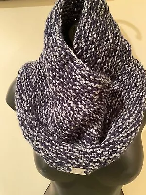 £11 • Buy “Snood Dude” Hand Knitted Chunky Snood Scarf Neck Warmer Cowl Grey/Navy🎁