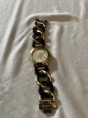 Michael Kors Watch MK42296 Chain Link Acrylic Gold Woman Watch READ!!! • $10