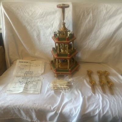 $20 • Buy Lillian Vernon Christmas Nativity Carousel Windmill Pyramid 3 Tier Vintage Xmas