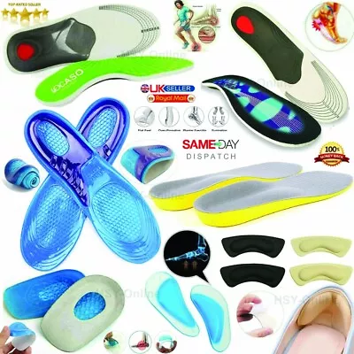£4.75 • Buy Orthotic Insoles For Arch Support Plantar Fasciitis Flat Feet Back & Heel Pain..