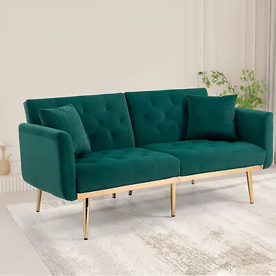 Easy Assembly Velvet Sofa Accent Sofa Loveseat Sofa With Metal Feet Furniture • $340.86