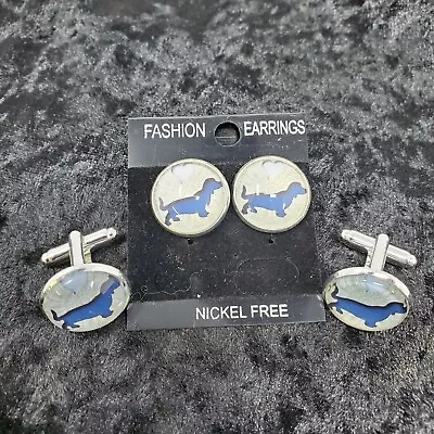 I Love Dachshund Earrings And Matching Cuff Links Weiner Dogs  • $19.99