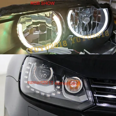 Cold White Halo Ring Angel Eyes For VW EOS 12-16 Devil Demon Corona DRL Lamp DIY • $46.71