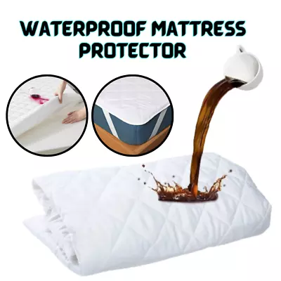 King Queen Size Waterproof Mattress Cover Protector Full Waterproof Mattress Pad • $15.99