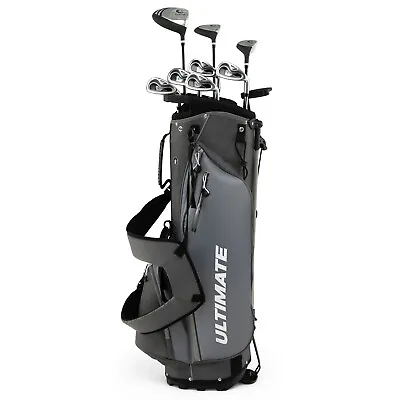 10 PCS Men's Complete Golf Clubs Package Set Alloy Driver For Beginners Grey • $219.99
