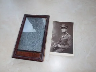 Wooden Picture Frame With German Military Image Of A Soldier. 1927r. • $18