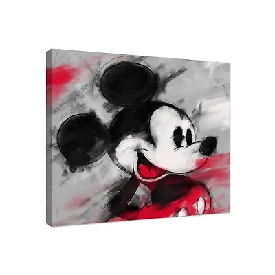 Trendy Mickey Cartoon Wall Art  Framed Canvas Print Kids Room Decor Pop Art • £37.21