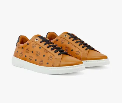 Mcm Mens Terrain Lo Sneakers Visetos Cognac  9 Us / 42 Eu New $410   Mexbamm03 • $280