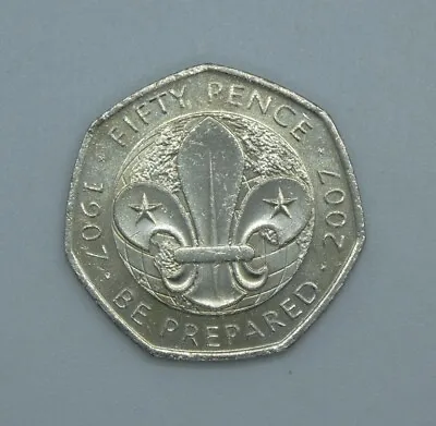 2007  Scouts 50p Coin In Capsule - 100th Anniversary Be Prepared - Circulated • £3.70