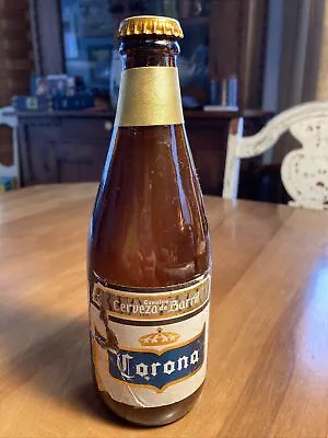 Vintage Corona Beer Bottle EMPTY Cerveza De Barril Made In Mexico Brown Glass • $30.38