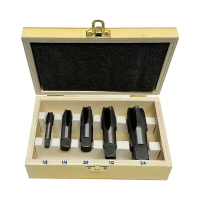 5 Pc NPT Pipe Tap Set Size 1/8'' 1/4'' 3/8'' 1/2'' 3/4'' NPT Threader Set • $26.99