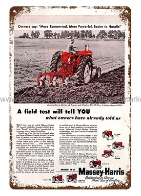 1955 Massey Harris 44 Special Tractor Metal Tin Sign Bathroom Wall Decor • $18.90