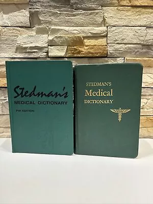 Stedman’s Medical Dictionary 1966 21st & 18th Edition 2 Illustrated Softcover HC • $29.95