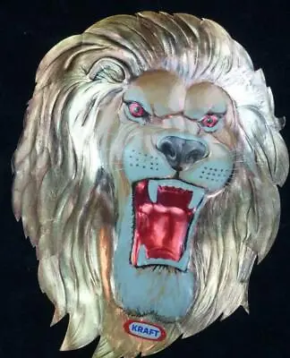 Vintage Kraft Foods Circus Lion Wonderflex Advertising Sign Bright Foil Colors • $115