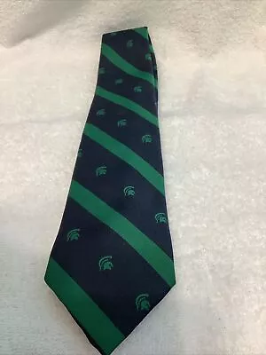 University Michigan State Spartans Neck Tie Green / Blue MMG • $18